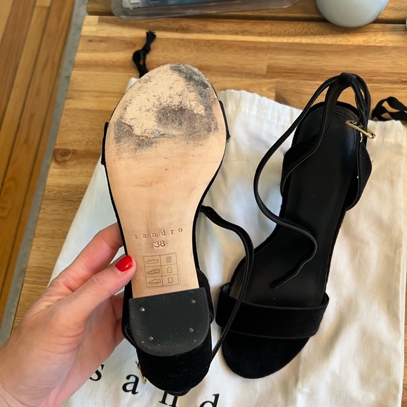 Sandro Black Velvet heels - Picture 3 of 5